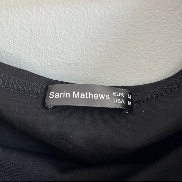 Sarin Matthews Black Cap Sleeve Dress Medium - Picture 6 of 6